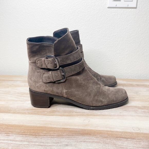 stuart weitzman brown suede buckle boots size 9 - Picture 3 of 11